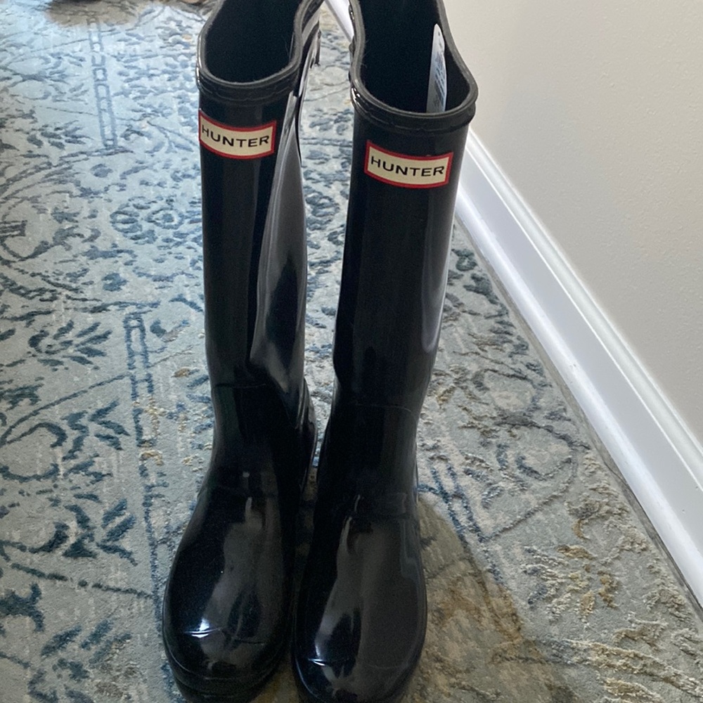 Hunter black rain boots size 7